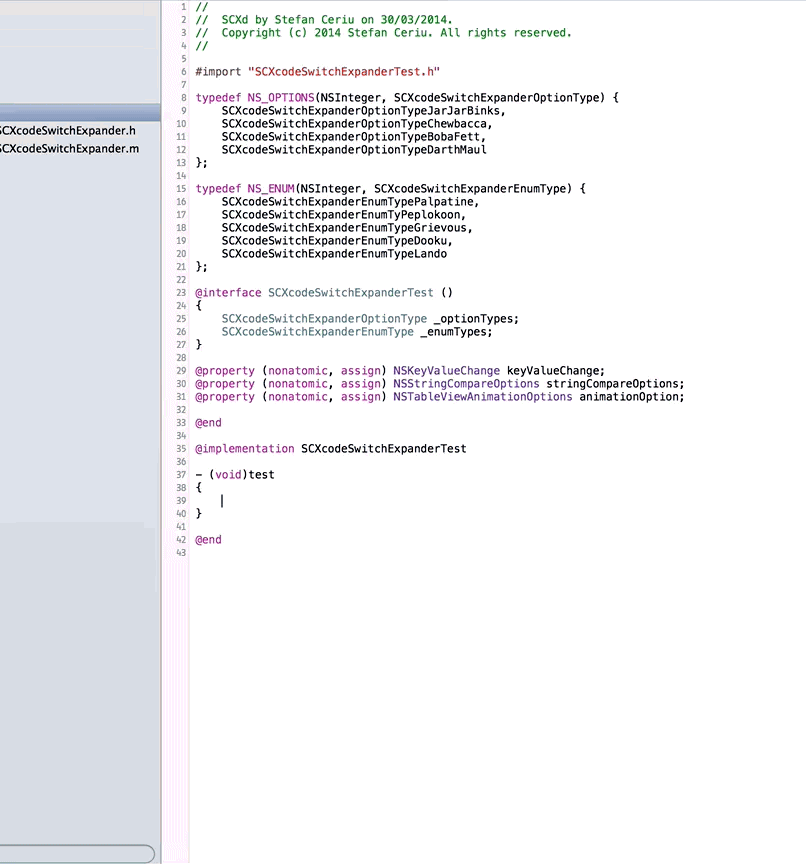 How to enum switch using Xcode?