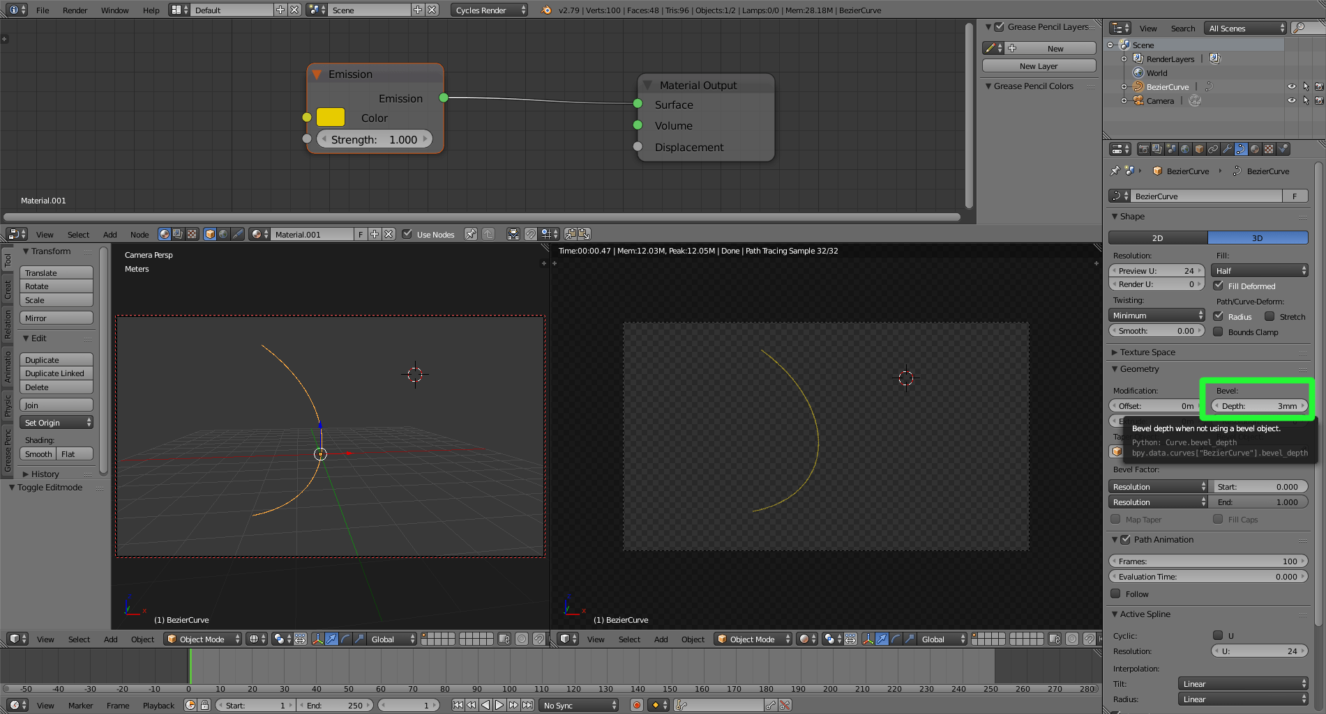 rendering Render simple lines in cycles Blender Stack Exchange