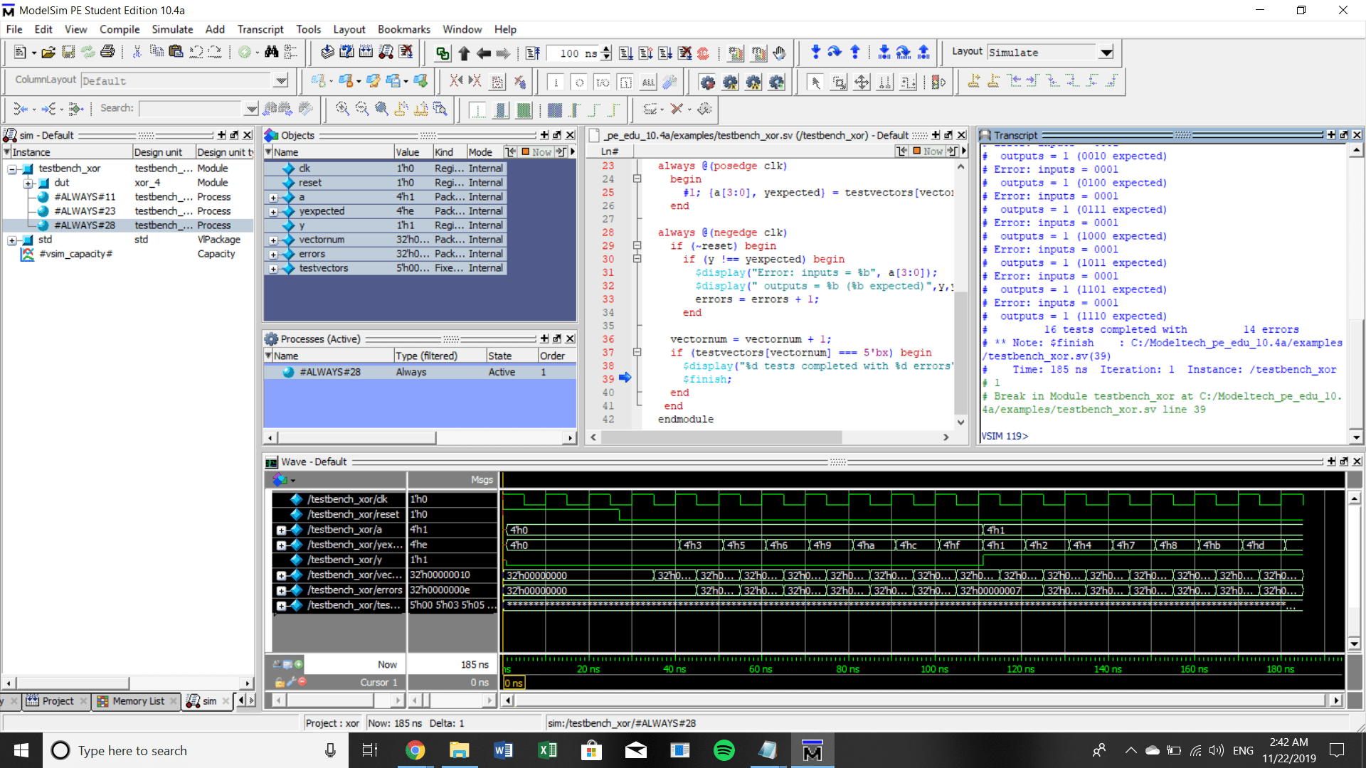 Verilog testbench not reading test vector correctly Stack Overflow