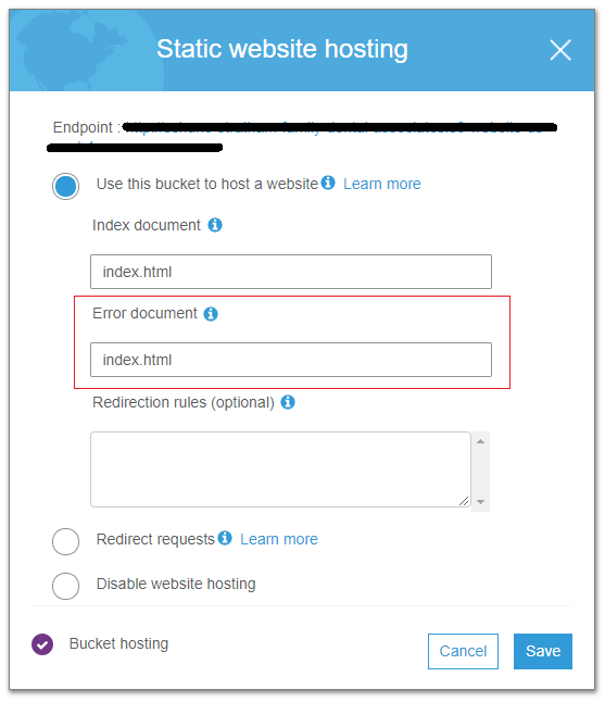 amazon web services Angular S3 Static site 403 Forbidden Routing