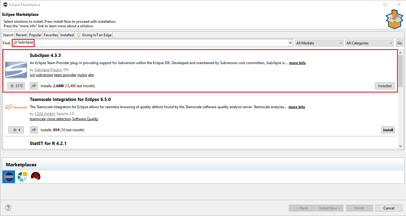 eclipse How to find the SVN branch(s) or commits that