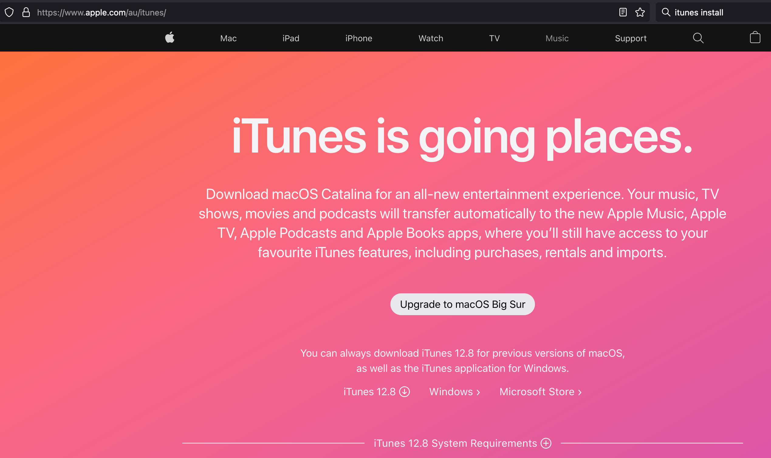 How to install iTunes on Big Sur? Ask Different