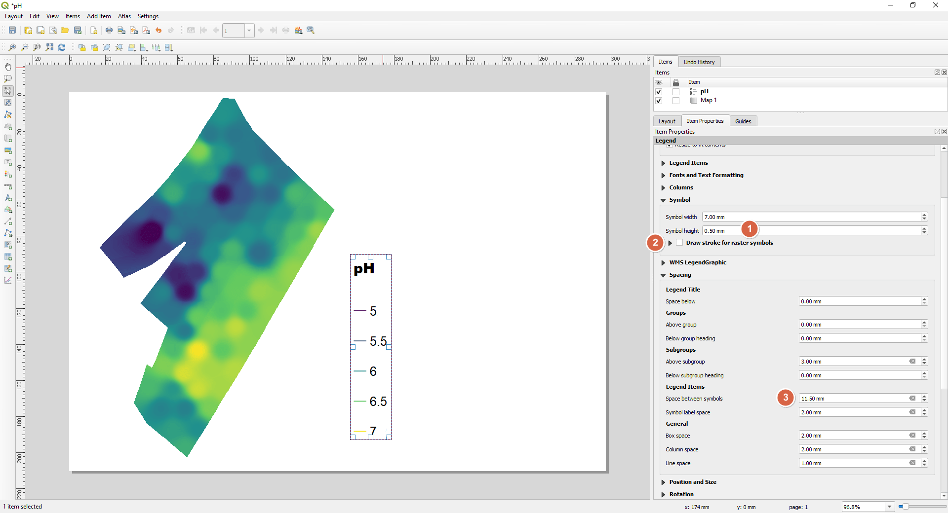 Using continuous color band for raster legend in QGIS composer legend? Geographic Information