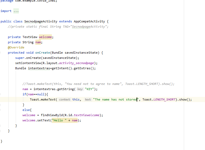 java getIntent().getExtra() is returing null value Stack Overflow