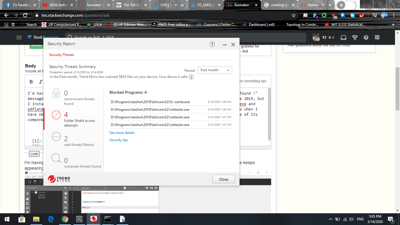 Texmaker "Log File not found !" (Note I have also installed TeX Live