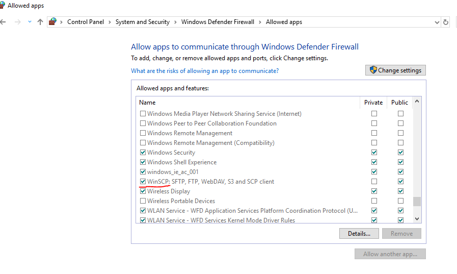 ssh WinSCP network connection time out. Windows 10 Super User