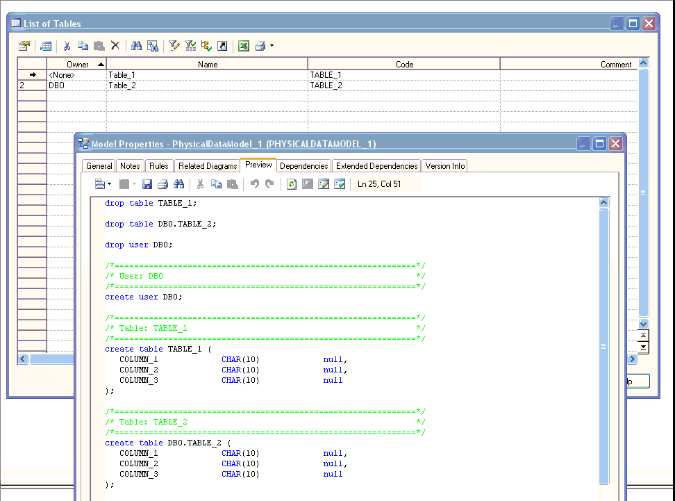 How to specify a database schema in PowerDesigner - Stack Overflow