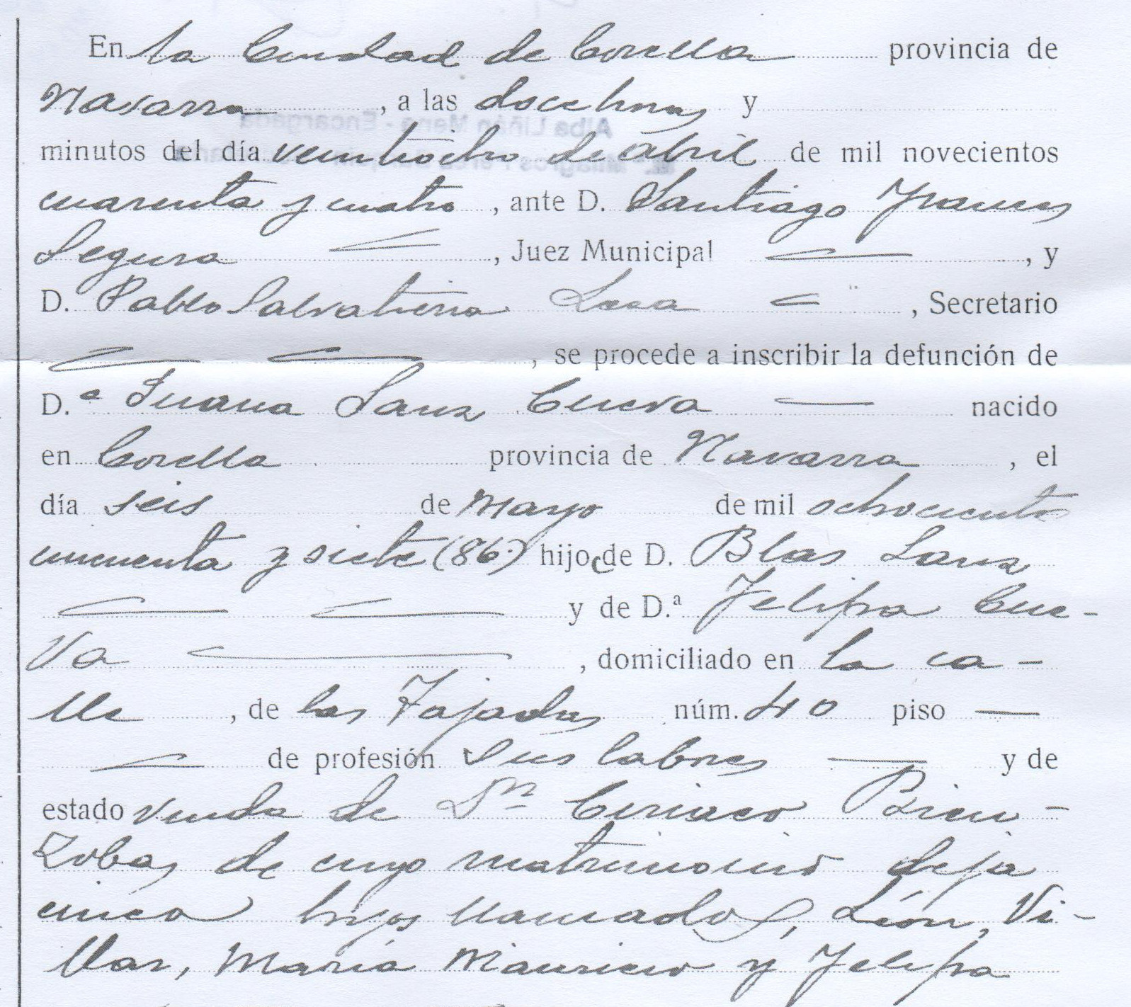 palaeography Deciphering Work Profession from Spanish death