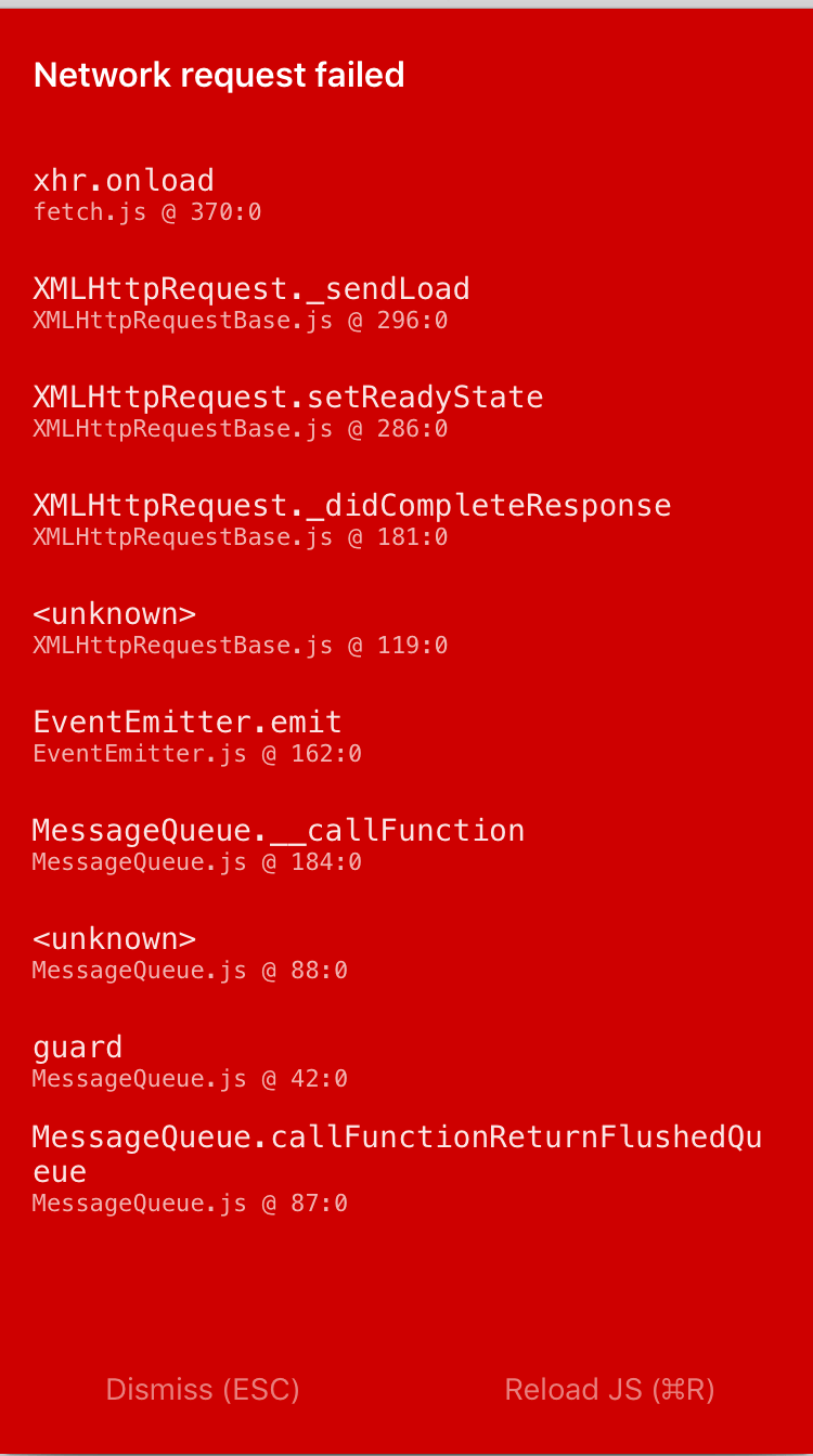 facebook How to handle network failure in ReactNative, when network