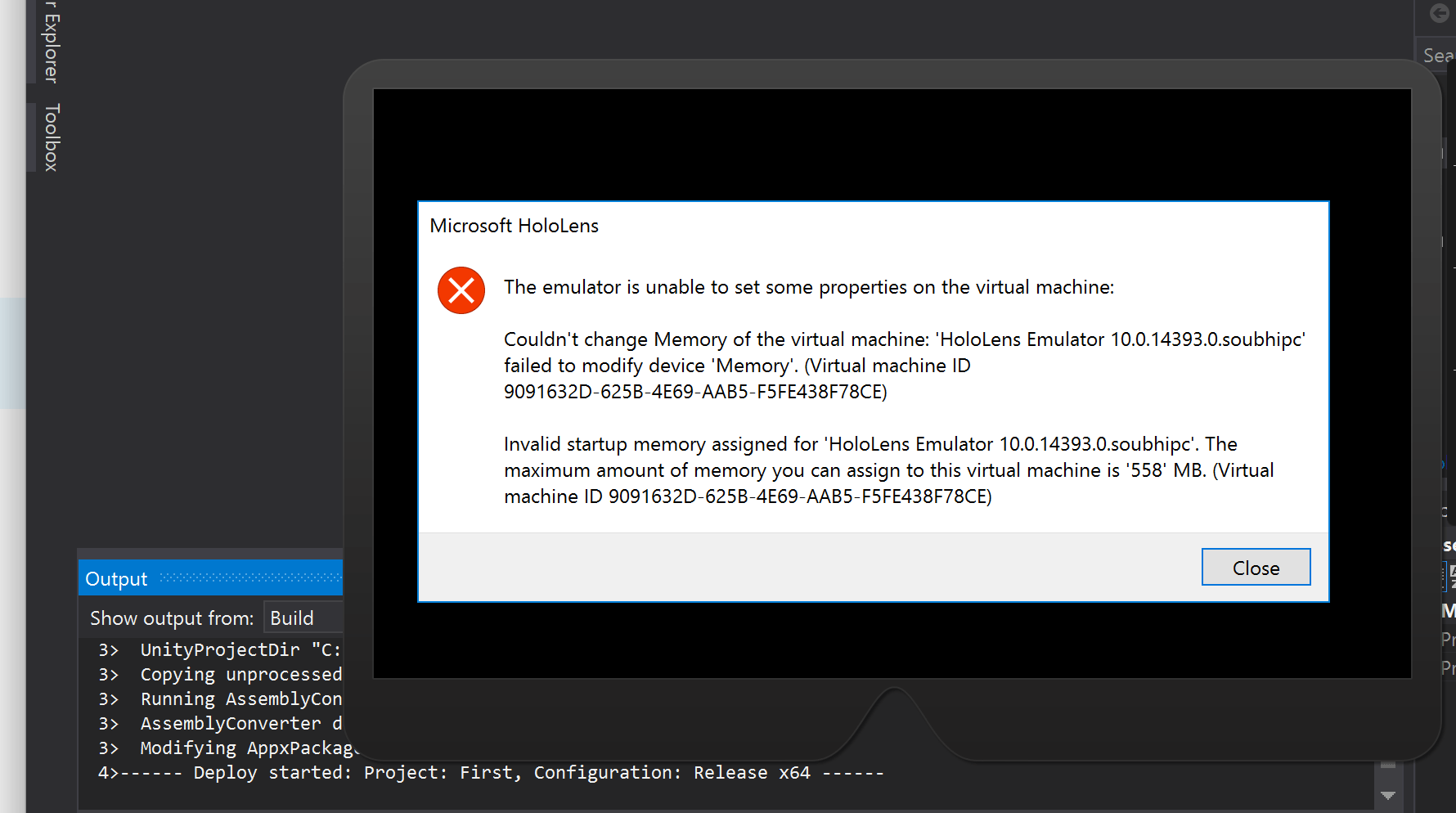 macos Starting Hololens emulator in mac using Vmaware and run Windows