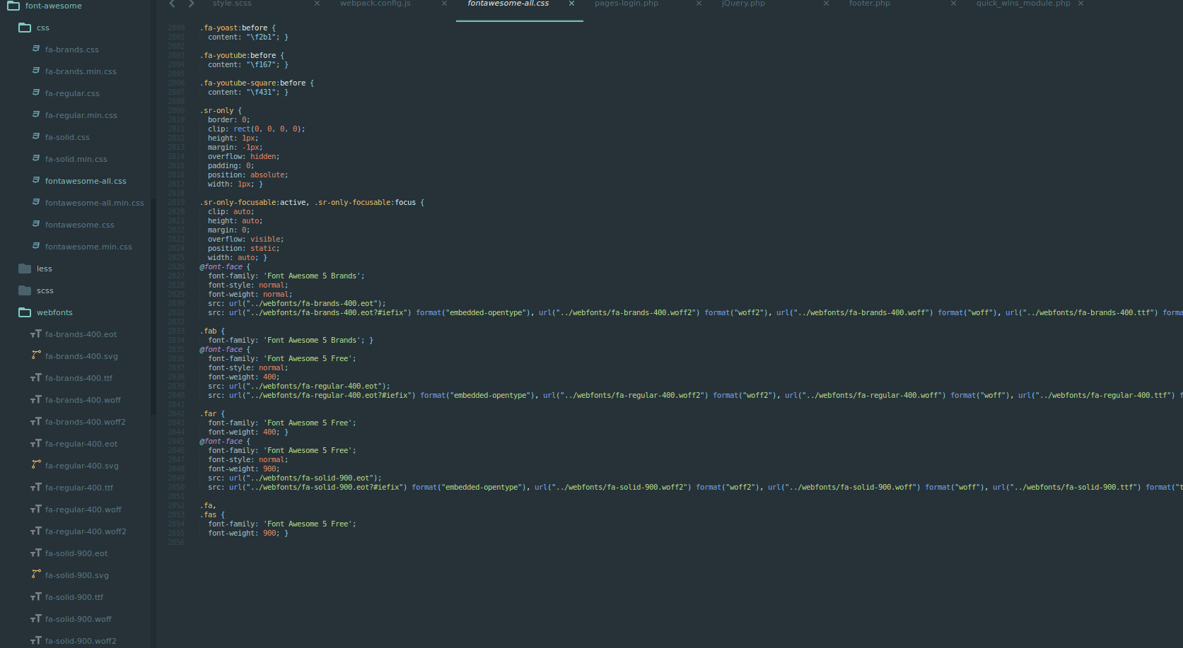 javascript Loading FontAwesome via Webpack Fonts do not load Stack