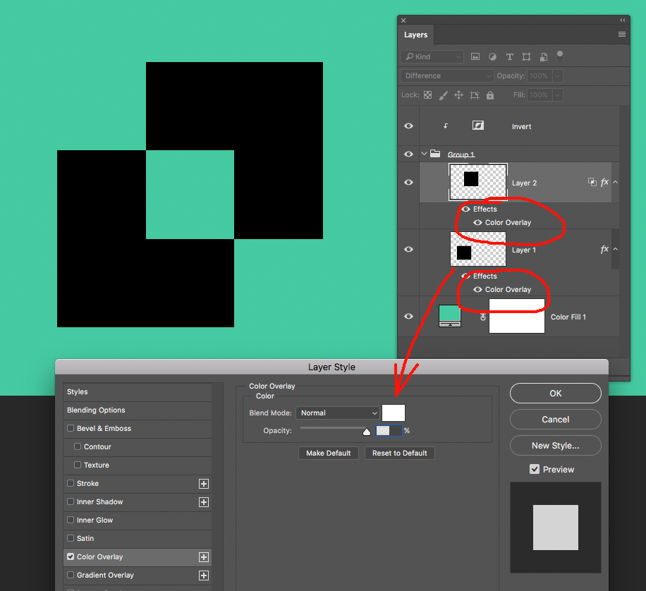 How to knock out samecolor overlap in Graphic Design Stack