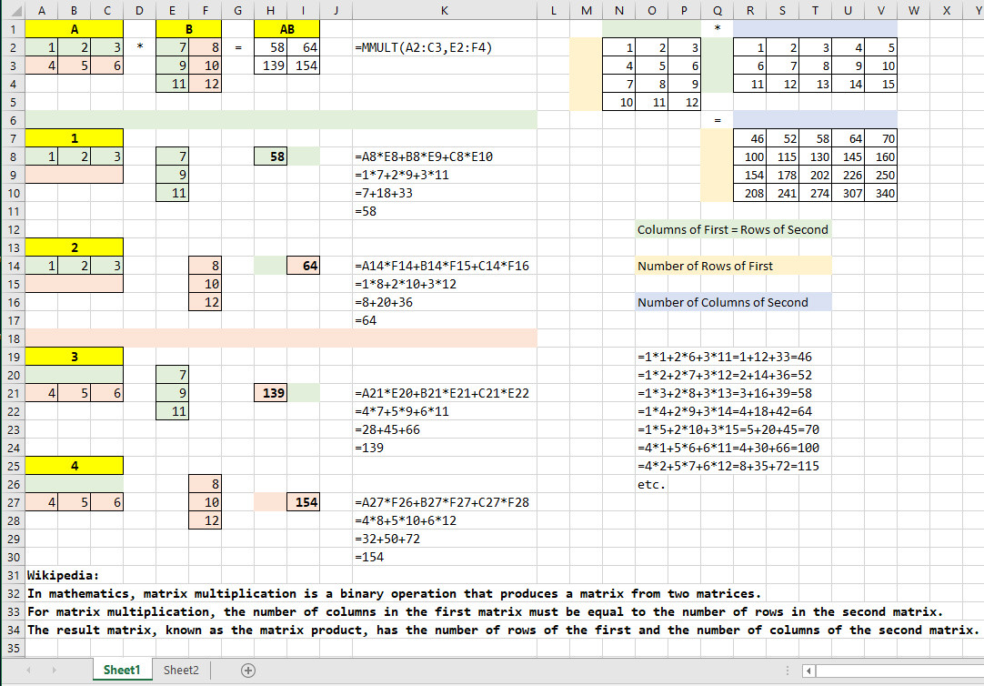 Matrix multiplication using VBA Stack Overflow