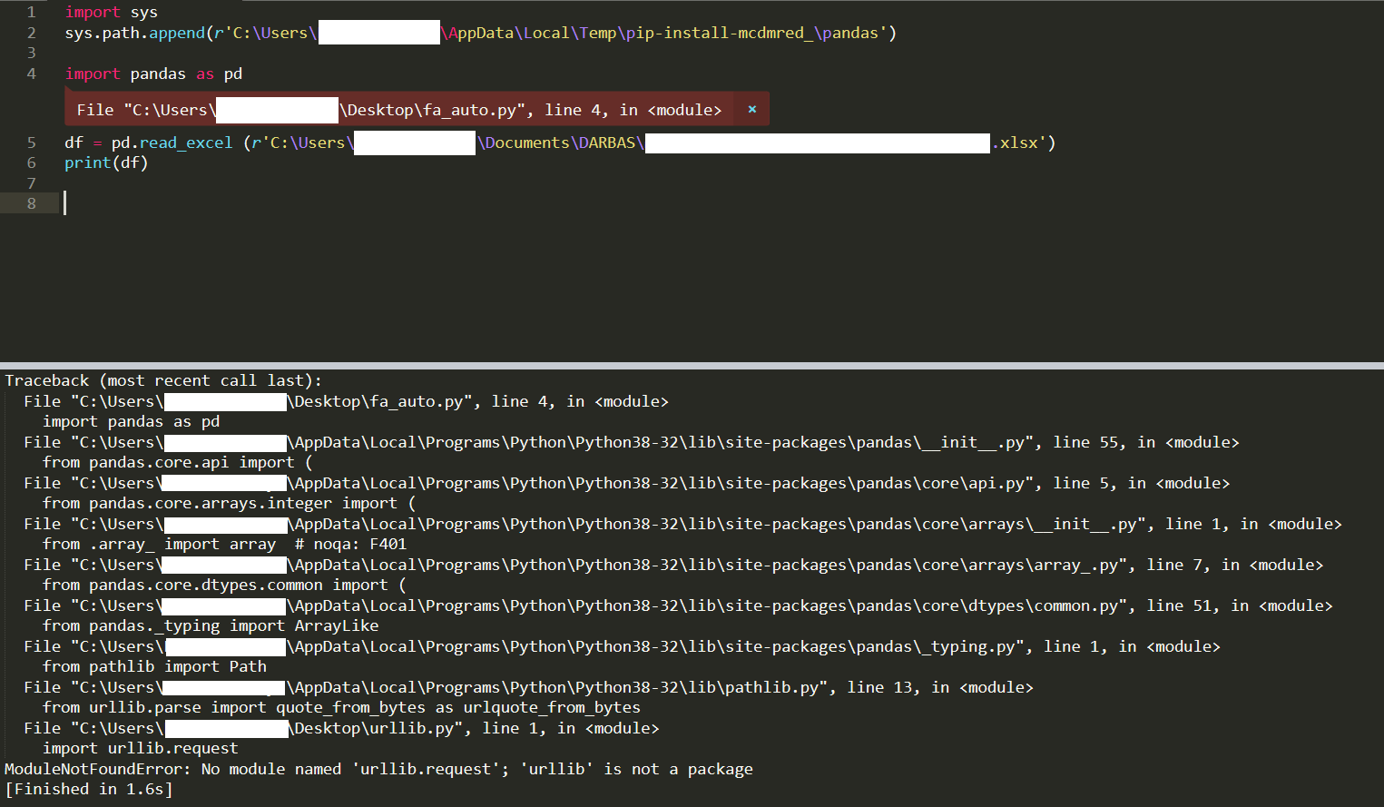python Problems while importing an excel file Stack Overflow