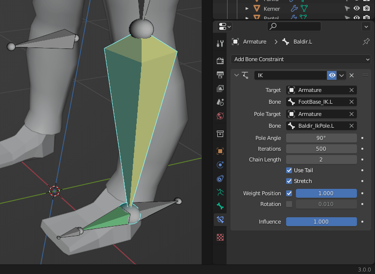 rigging Inverse Kinematics Bones doesn't bend towards the pole target Blender Stack Exchange