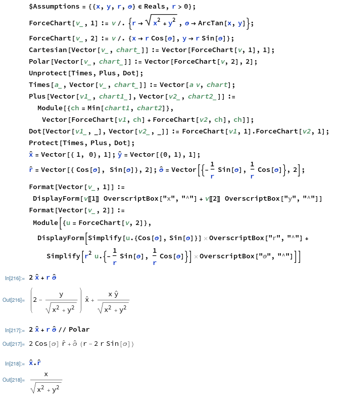 How to define unit vectors in mathematica Calculus and analysis