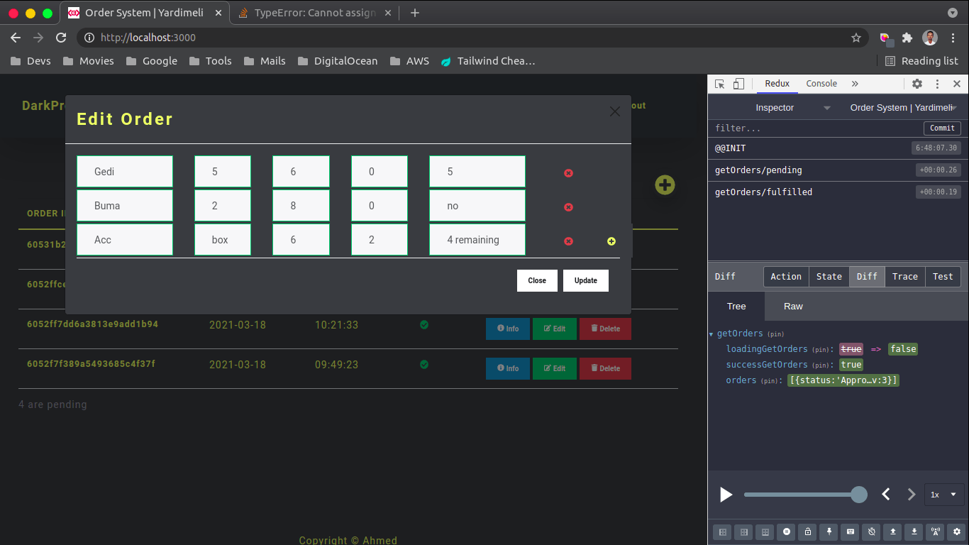 reactjs TypeError Cannot assign to read only property 'item' of