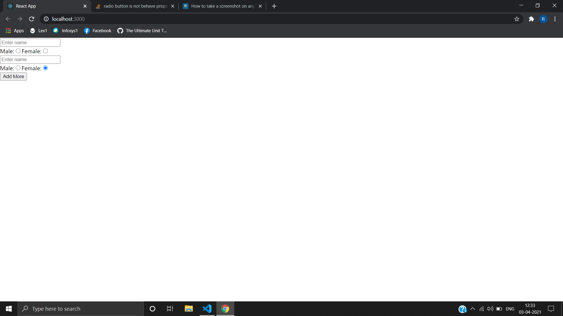 html radio button is not behave properly when click on them Stack
