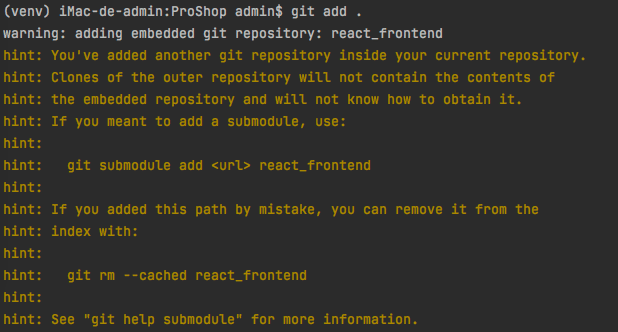reactjs React project difficulties to push on GitHub Stack Overflow