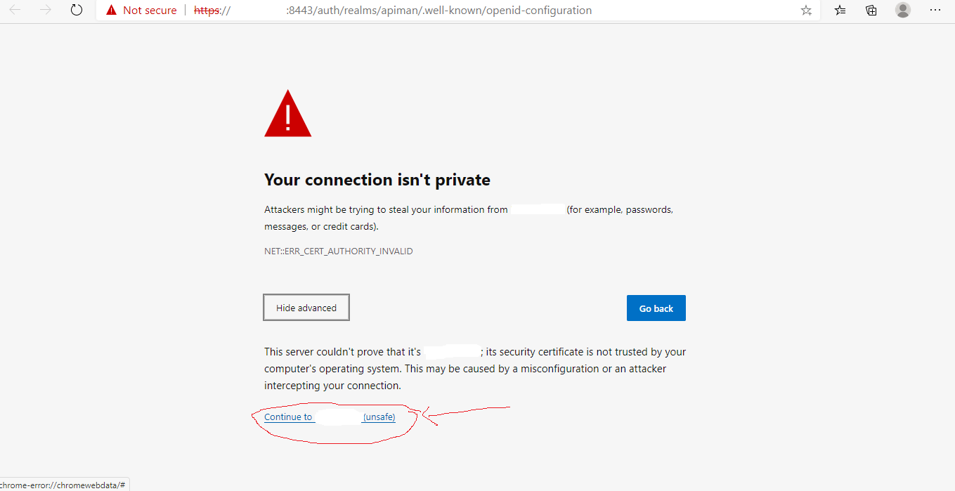 ssl Unable to get response from keycloak openidconfiguration URL