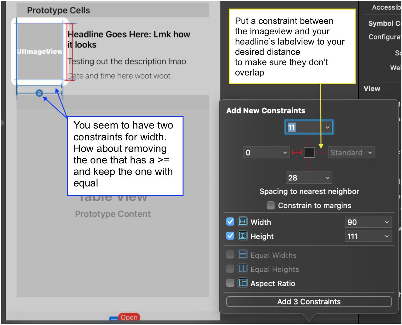 swift Xcode 12 TableView Cell image too big and covering text