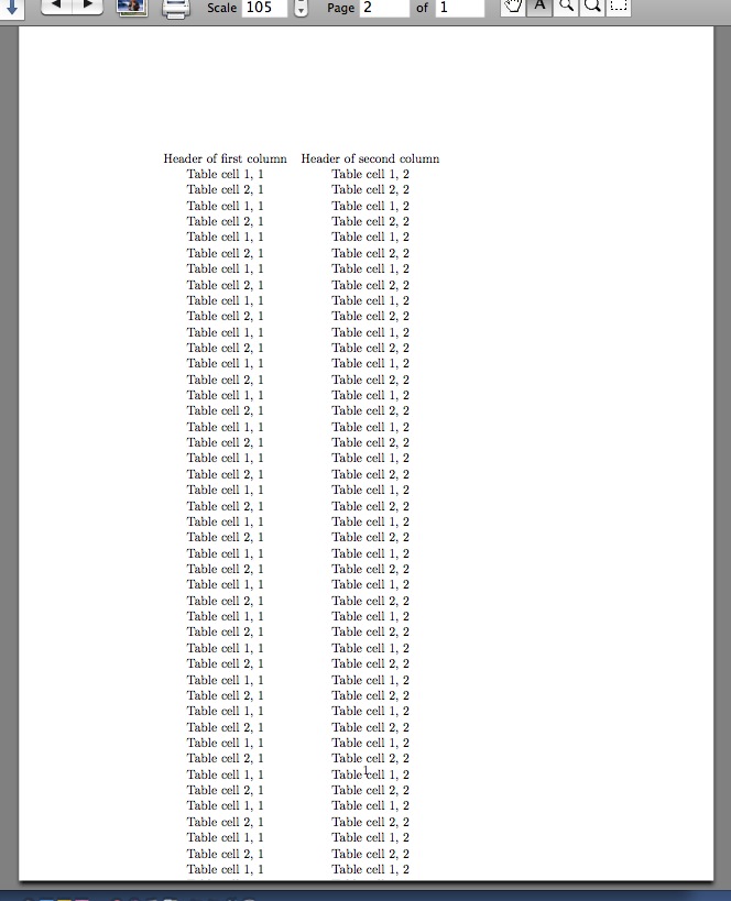 Making a long table continue over two columns TeX LaTeX Stack Exchange