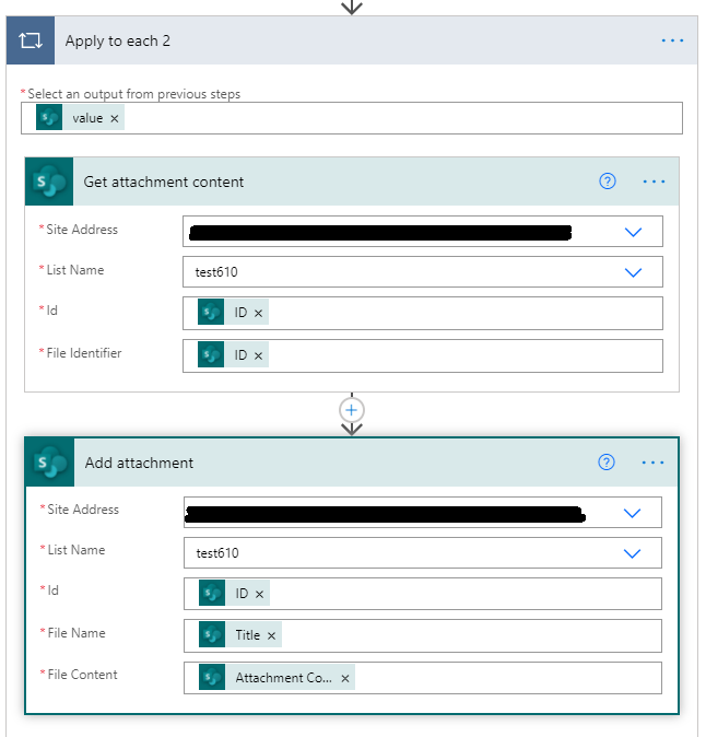 sharepoint online Copy attachments from list item to another list