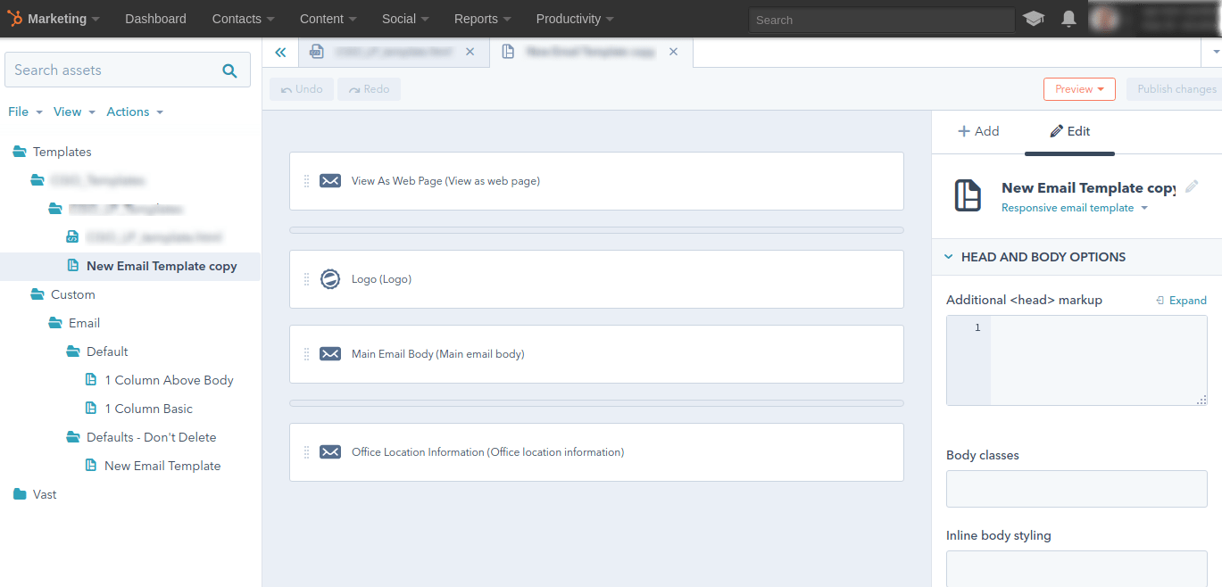 How To Switch New Template Edit Mode From Html To Block View In New Hubspot Beta Design Manager? - Stack Overflow