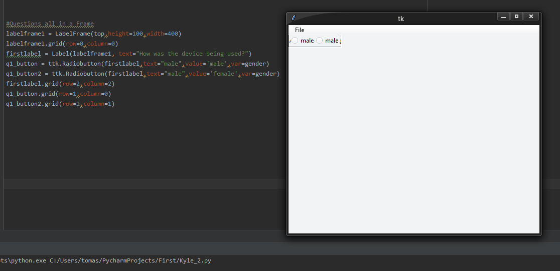 Python Grid manager within a frame Stack Overflow