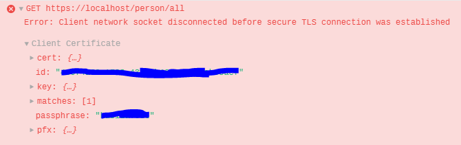 node.js Https connection fails through POSTMAN Stack Overflow
