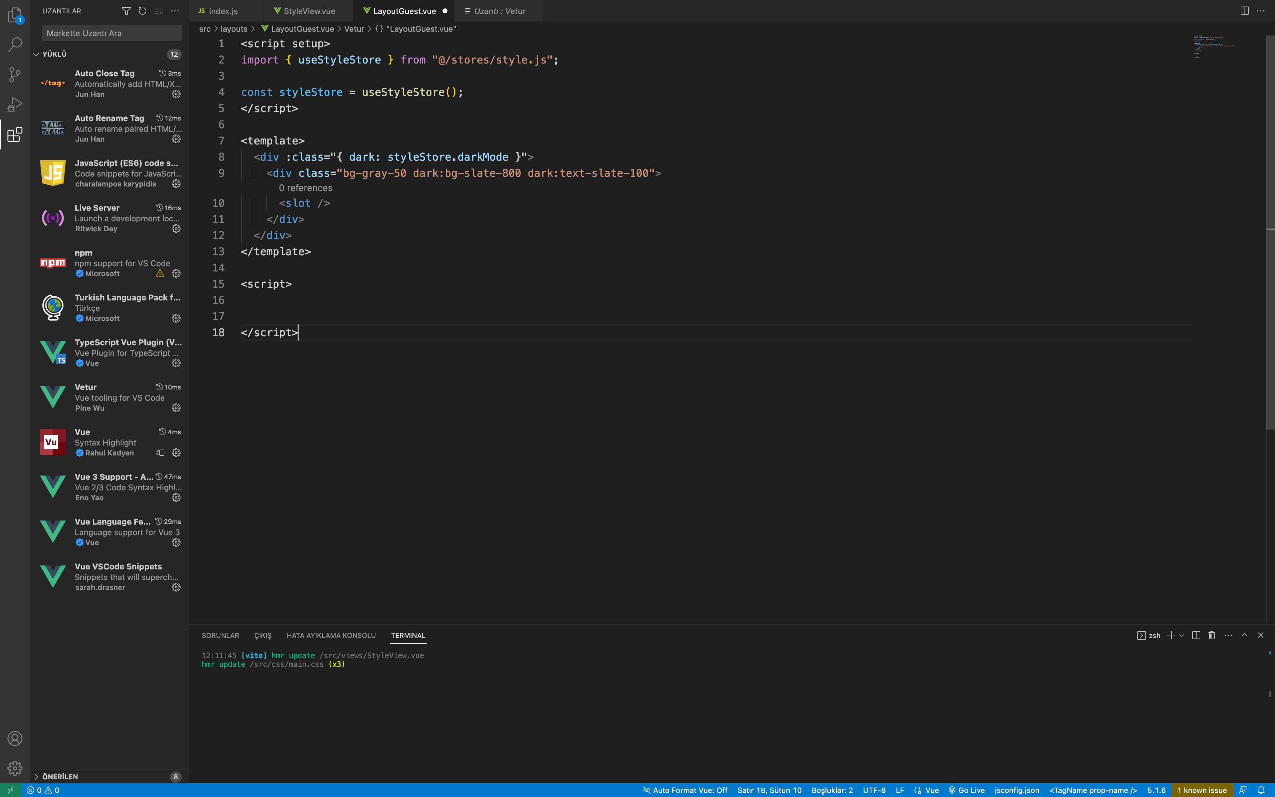 javascript Element tags not showing colors in vue Stack Overflow