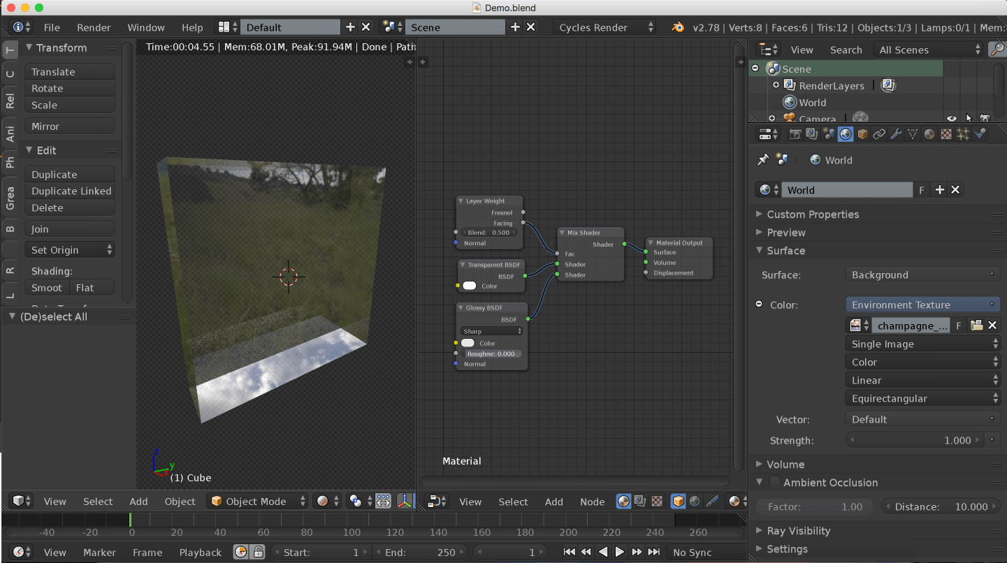 materials avoiding light through a glass Blender Stack Exchange