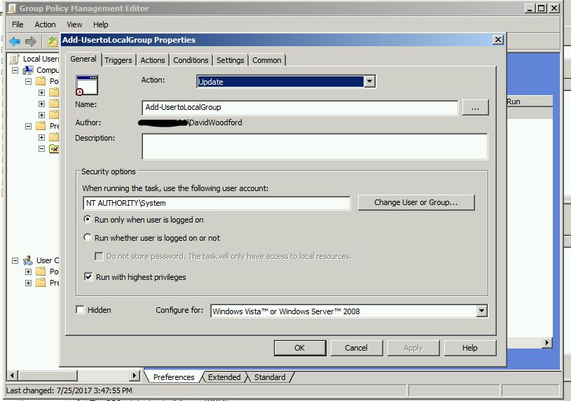Powershell GPO for PS1 logon script does not work without local admin