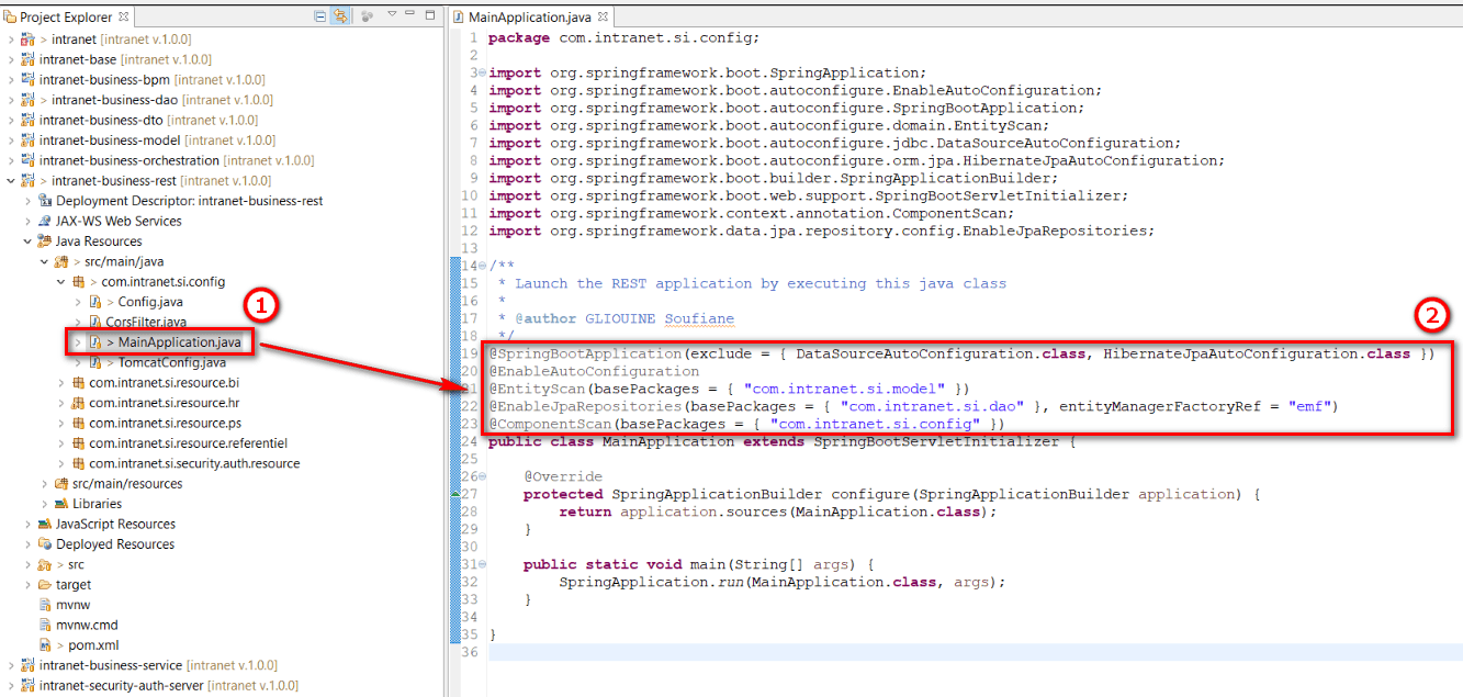 Unable to run springboot application with java jar (not a managed