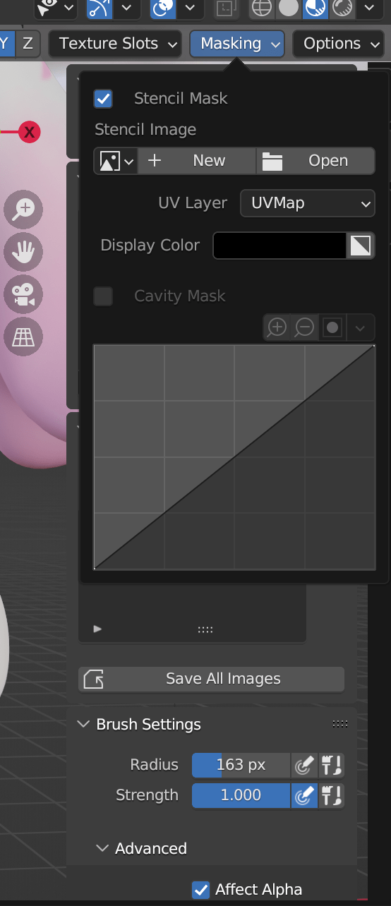 masking Mask brush in Texture Paint missing stencil Blender Stack
