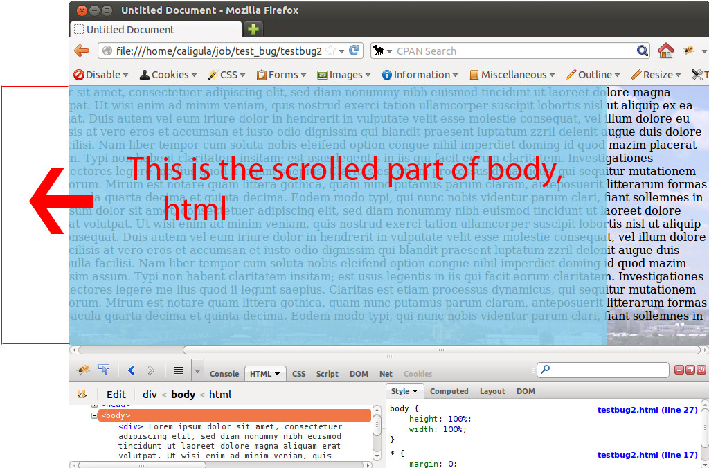 html body width,css height and width on html and body elements