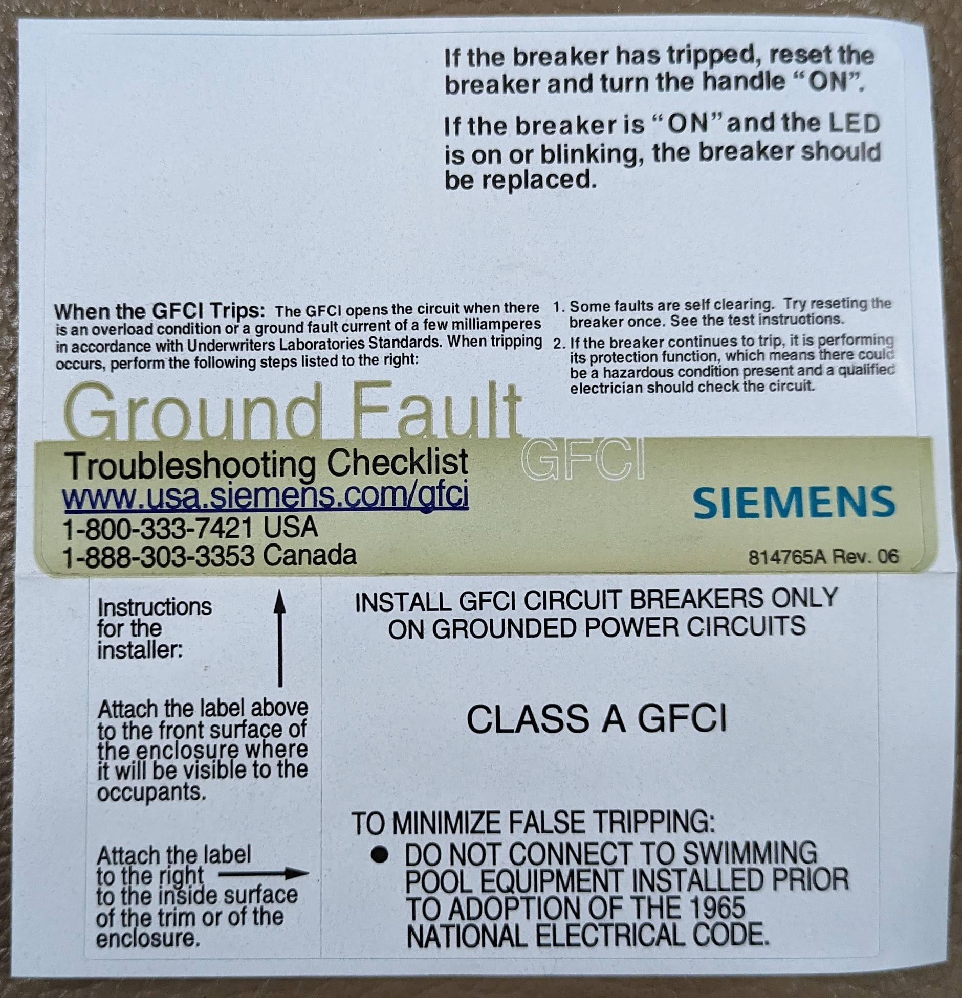 electrical GFCI breaker sticker Home Improvement Stack Exchange