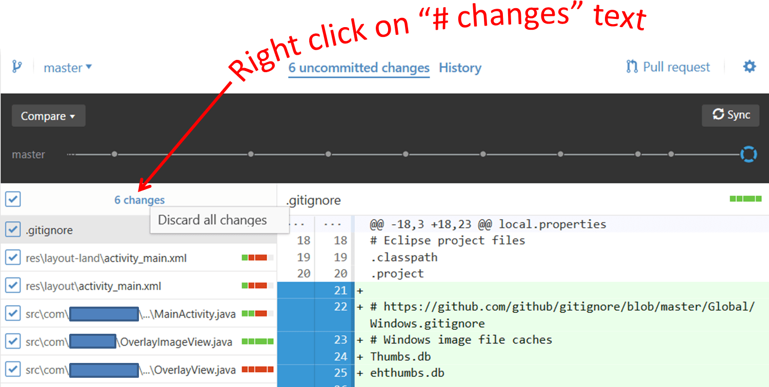 git Rollback changes in GitHub Desktop (or Github for