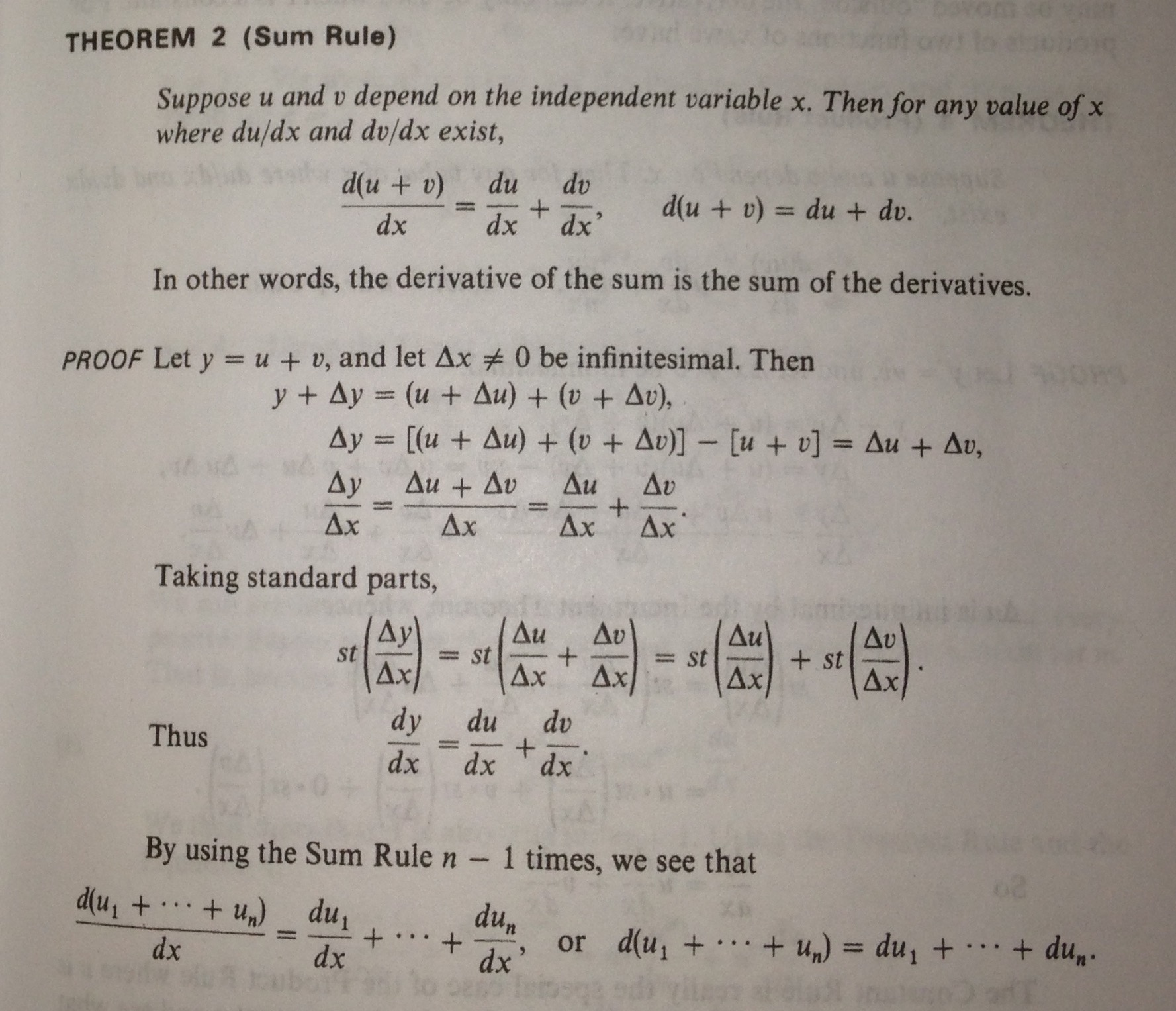 differential Why can st\left(\frac{\Delta y}{\Delta x}\right)=st