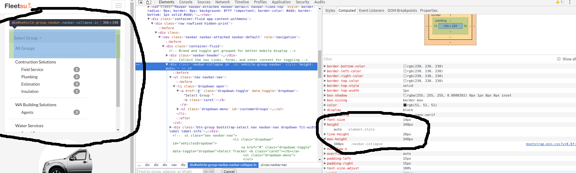 html Navbar height auto not working for dropdown menu in mobile view
