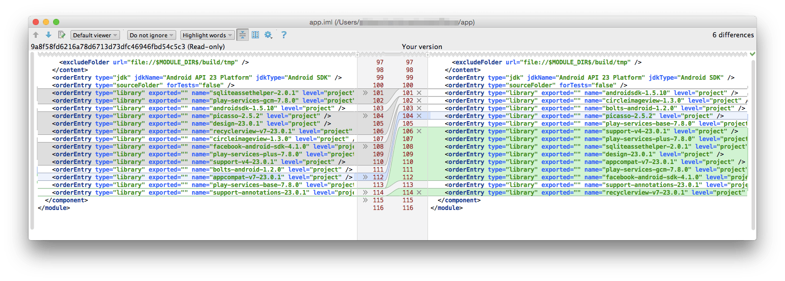 git Developing in Android Studio on 2 computers and app.iml always