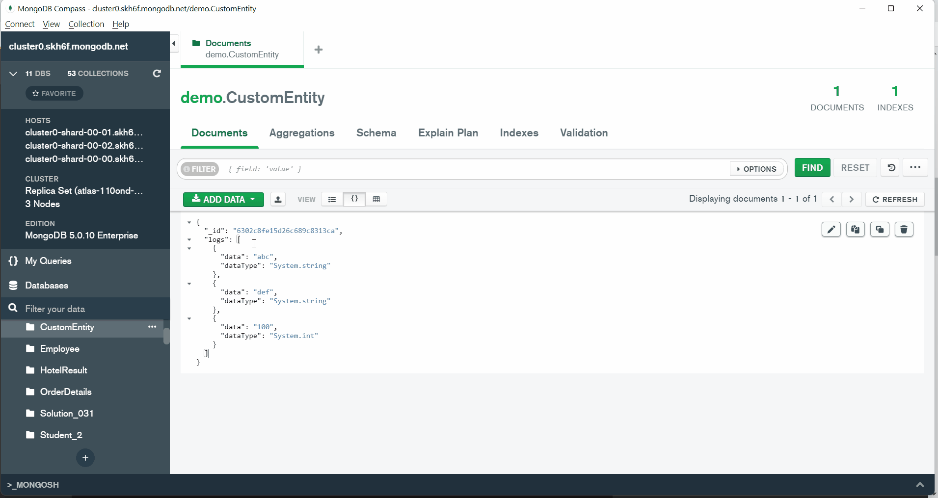 MongoDb return filtered array elements out of one document in C
