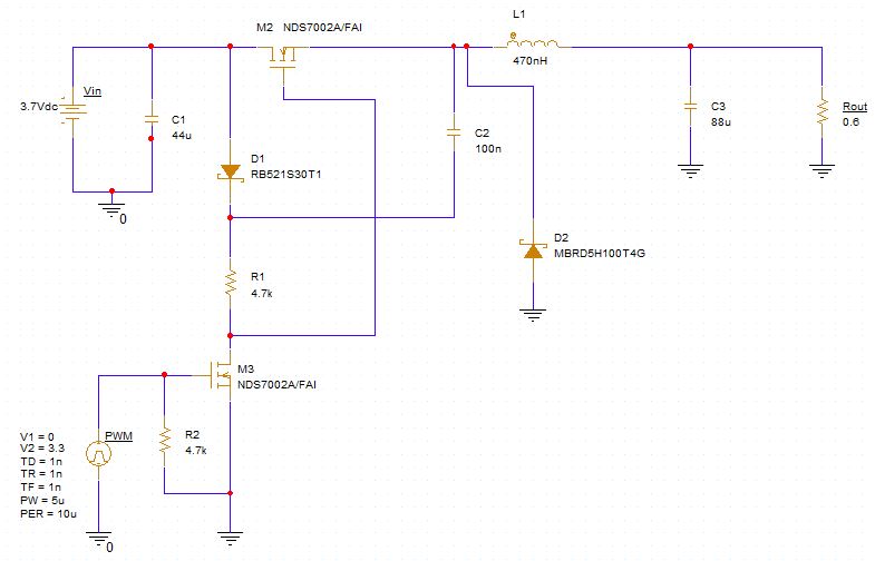 mosfet NMOS highside switch for buck converter Electrical