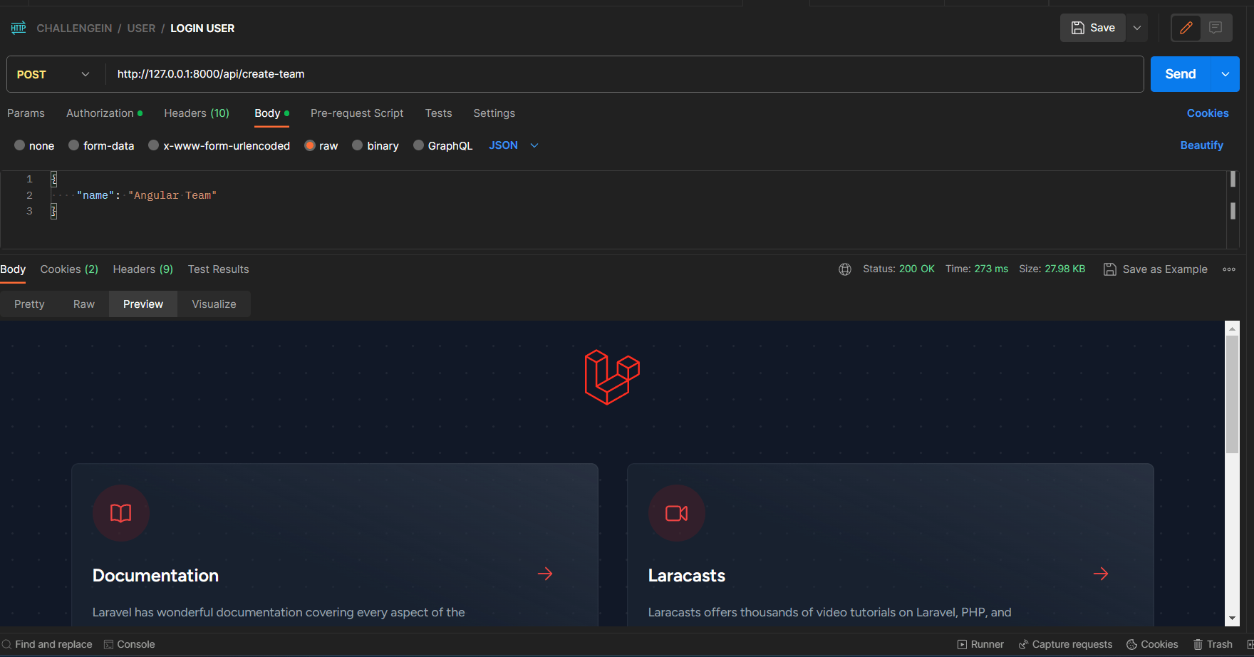 php The error response that appears is the status code 200 Stack