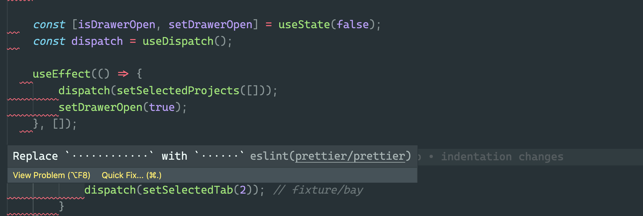 typescript Delete `··`, Replace `············` with `······` eslint