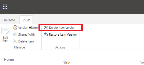 sharepoint online Deleting a version from a custom list item will