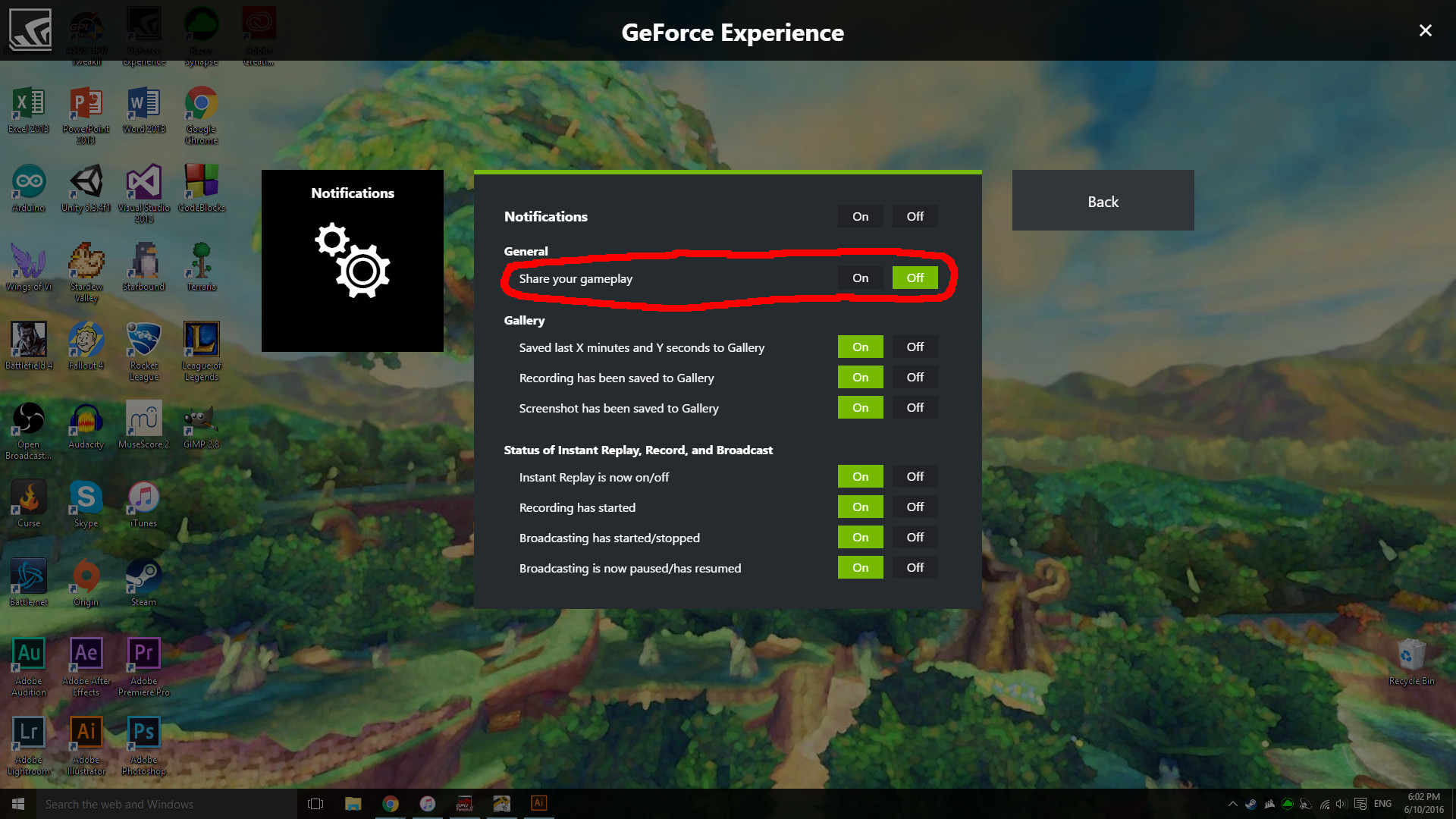 How can I turn off ingame GeForce Experience notifications? Arqade