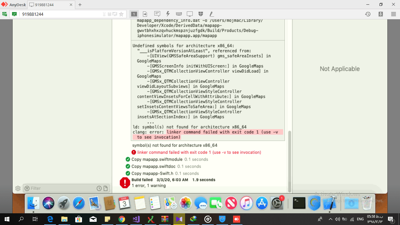 swift undefined symbols for architecture x86_64 when add google map