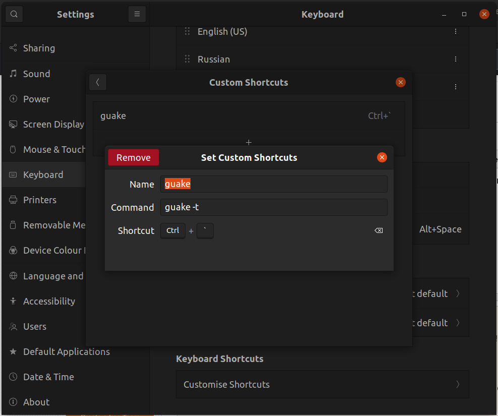 Guake keyboard shortcuts no longer working Ask Ubuntu