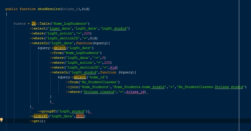 php SQL microsoft query to Laravel 4.2 Stack Overflow